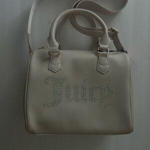 New with tags Juicy Couture Beige Satchel with Rhinestone Logo